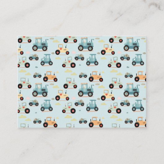 Tractor boy baby shower boeken voor baby informatiekaartje (Achterkant)