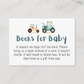 Tractor boy baby shower boeken voor baby informatiekaartje (Voorkant)