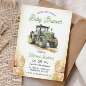 Tractor Boy Baby shower Kaart