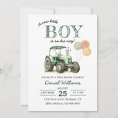 Tractor Boy Baby shower Kaart (Voorkant)