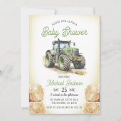 Tractor Boy Baby shower Kaart (Voorkant)
