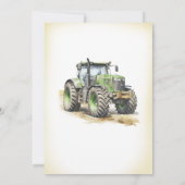 Tractor Boy Baby shower Kaart (Achterkant)