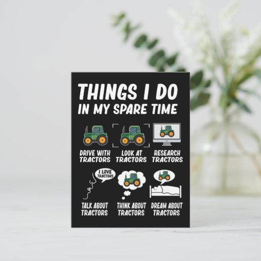 Tractor Boy Funny Farming Tractors Briefkaart (Staand voorkant)