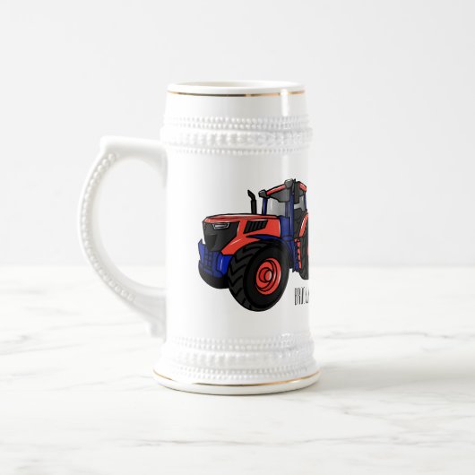 Tractor cartoon illustratie bierpul (Links)