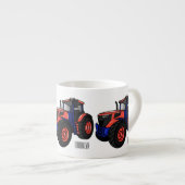Tractor cartoon illustratie espresso kop (Voorkant rechts)