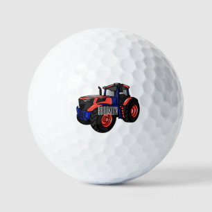 Tractor cartoon illustratie golfballen