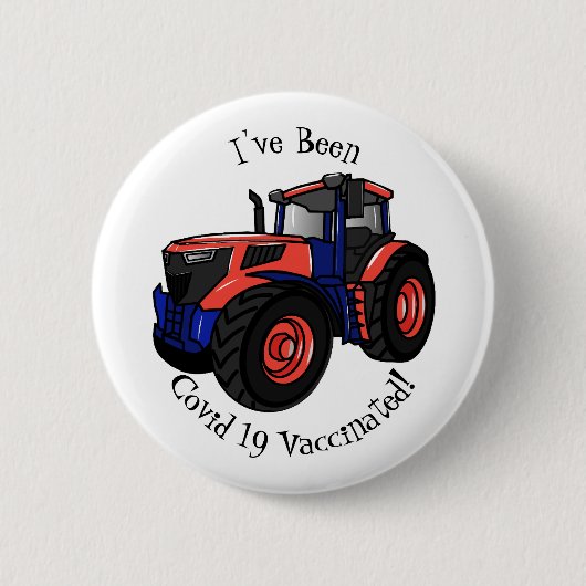 Tractor cartoon illustratie ronde button 5,7 cm (Voorkant)