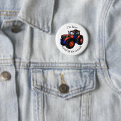 Tractor cartoon illustratie ronde button 5,7 cm (In situ)