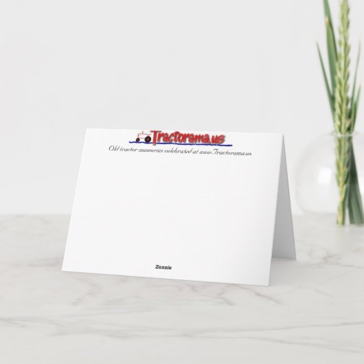 Tractor Christmas Kaart: Oude Tractor Herinneringe Feestdagen Kaart (Achterkant)