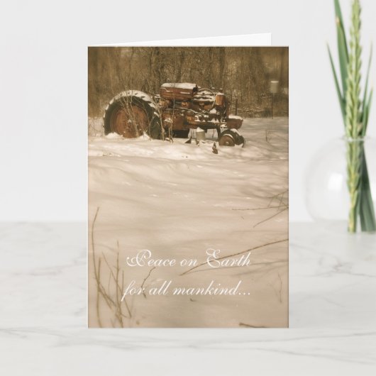 Tractor Christmas Kaart: rust voor alle oude tract Feestdagen Kaart (Voorkant)