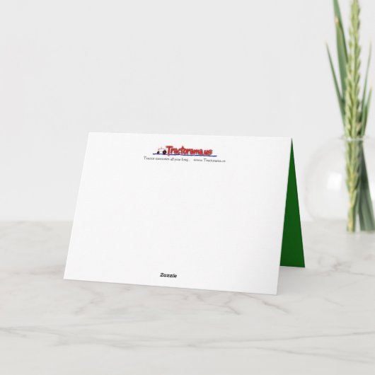 Tractor Christmas Kaart: Tractor & Winkelwagen Feestdagen Kaart (Achterkant)