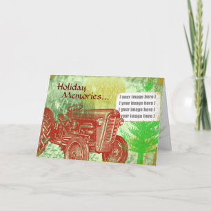 Tractor Christmas Kaart: Uw foto toevoegen Feestdagen Kaart