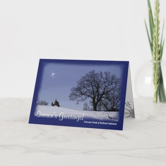 Tractor Christmas Kaart: Van uw bedrijf Feestdagen Kaart (Voorkant)