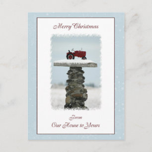 Tractor Christmas Van ons huis naar uw Briefkaart