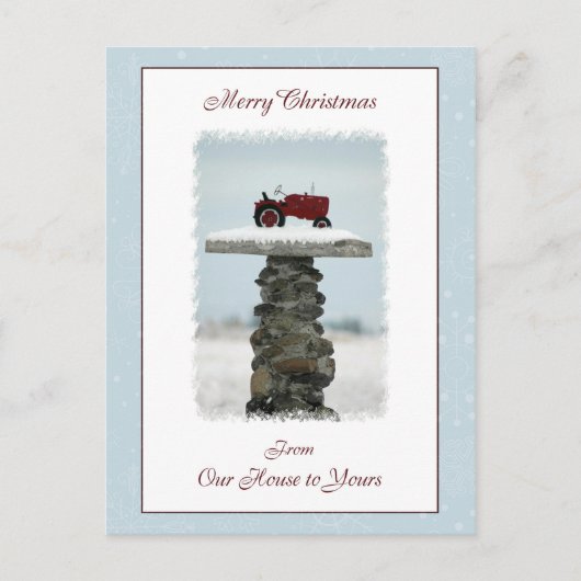 Tractor Christmas Van ons huis naar uw Briefkaart (Voorkant)