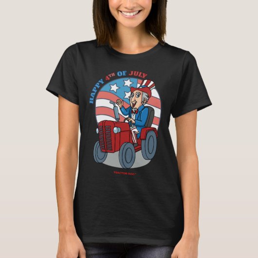 Tractor Critters Uncle Sam Driving a Tractor T-shirt (Voorkant)