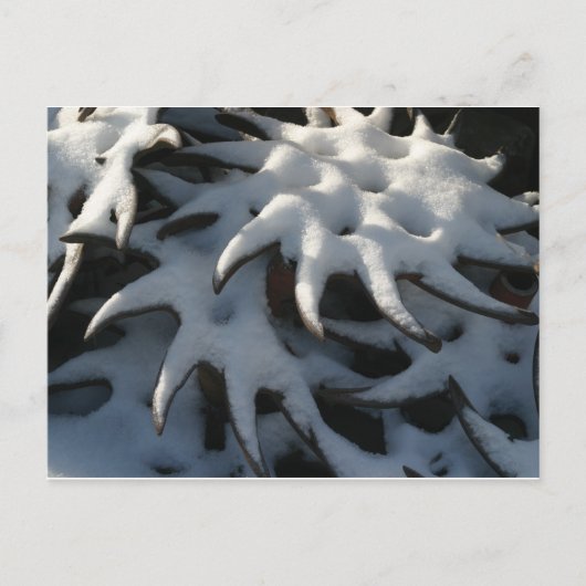 Tractor Cultivator Wheel Christmas Postcard Feestdagenkaart (Voorkant)