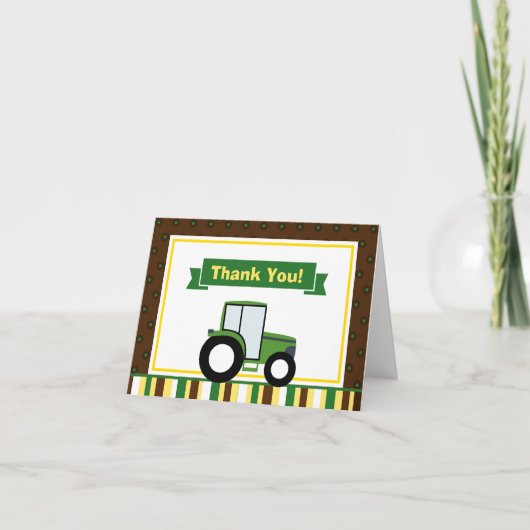 Tractor Dank u kaart gevouwen nota Kaart (Voorkant)