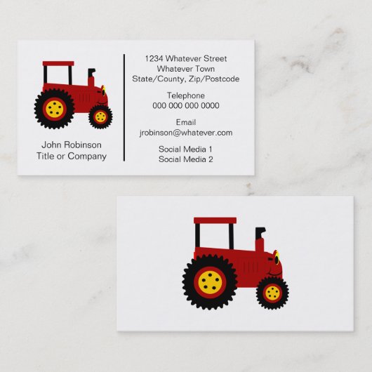 Tractor Design Farmer Visitekaartje (Voorkant / Achterkant)