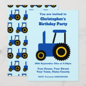 Tractor Design Personalised Birthday Party Kaart (Voorkant / Achterkant)