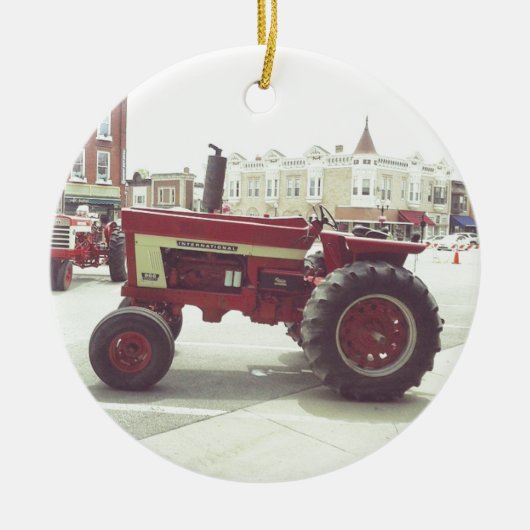 Tractor Downtown Keramisch Ornament (Voorkant)