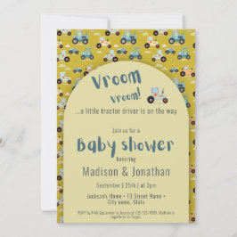 Tractor driver boer baby shower Uitnodiging
