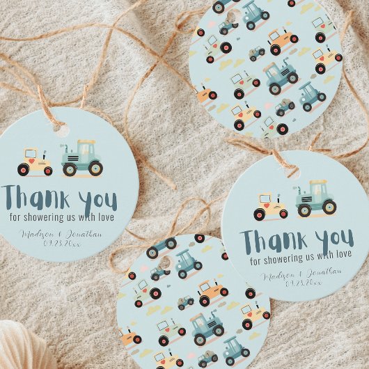 Tractor driver boerderij boy baby shower Favoriete Bedankjes Labels
