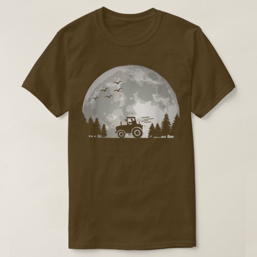 Tractor Driver Farming Agriculture Moon Funny F T-shirt (Design voorkant)