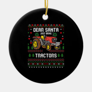 Tractor Driver Lelijke Xmas Sweater Harvester Boer Keramisch Ornament