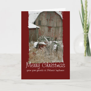 Tractor en barn-kerstkaart feestdagen kaart