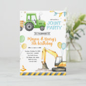 Tractor- en bouwfeest uitnodiging (Staand voorkant)