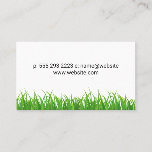 Tractor en gras visitekaartje (Achterkant)