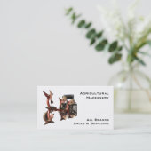 tractor en ploeg voor landbouwmachines visitekaartje (Staand voorkant)