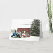 Tractor en Schuur Feestdagen Kaart (Voorkant)