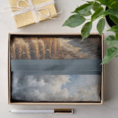 Tractor en schuur in het landelijke landschap tissuepapier (Geschenk)