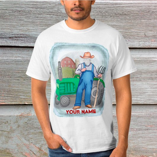 Tractor Farmer Face custom T-shirt