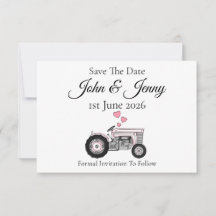 Tractor Farmer Wedding Sla de datum op