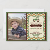 Tractor Farmhouse Boy Birthday Party Kaart (Voorkant)