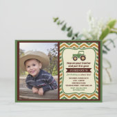 Tractor Farmhouse Boy Birthday Party Kaart (Staand voorkant)