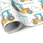 Tractor Farming Birthday Cadeaupapier (Rol Hoek)