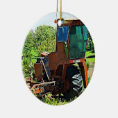 Tractor Farming Midwest FotoKerstmis Keramisch Ornament (Rechts)