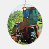 Tractor Farming Midwest FotoKerstmis Keramisch Ornament (Links)