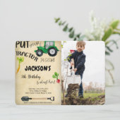 Tractor foto uitnodiging (Staand voorkant)