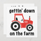 Tractor Getting Down op het Boerderij Country Barn Kaart (Voorkant / Achterkant)