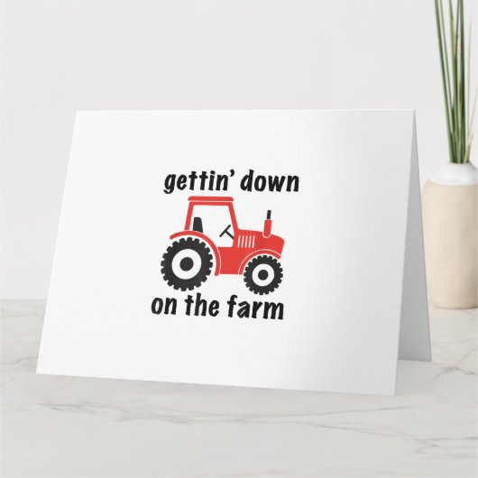 Tractor Getting Down op het Boerderij Country Barn Kaart (Voorkant)