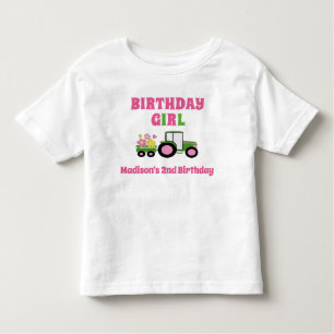 Tractor Girl Birthday T-shirt Toddler Kind Child