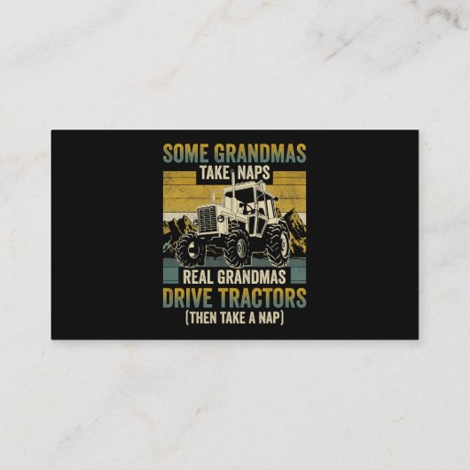 Tractor Grandma Boerderij geeft echte Grandmas Dri Visitekaartje (Achterkant)