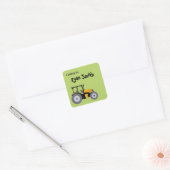 Tractor groene schoolboeken sticker terug naar sch (Envelop)