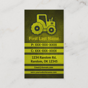 Tractor grunge aangepaste constructie visitekaartj visitekaartje