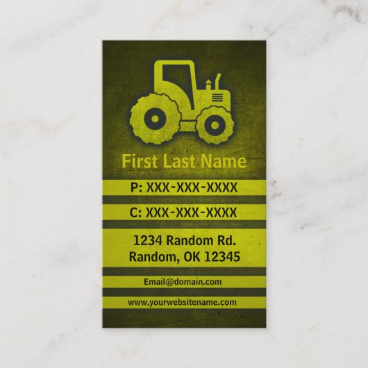 Tractor grunge aangepaste constructie visitekaartj visitekaartje (Voorkant)